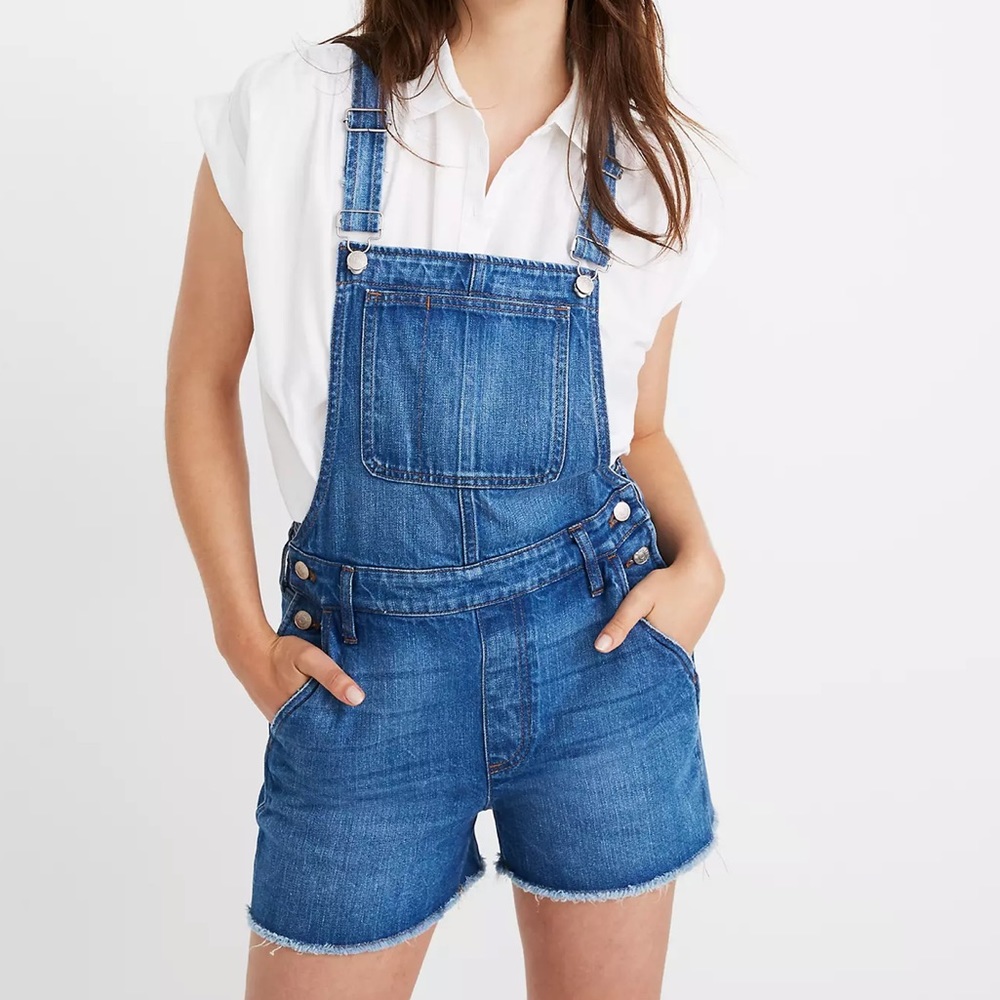 Madewell Blue Denim Overalls with Adjustable Straps